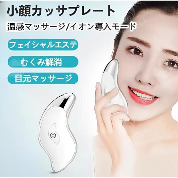 かっさプレート 電動かっさプレート 電動カッサ 美顔器 振動 温感 イオン微電流 温熱かっさ 電動 ...