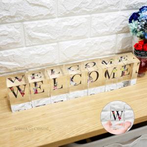 イニシャルオブジェ N〜Z 中型 (H)6cm×(D)2cm ハーバリウム風 花入り