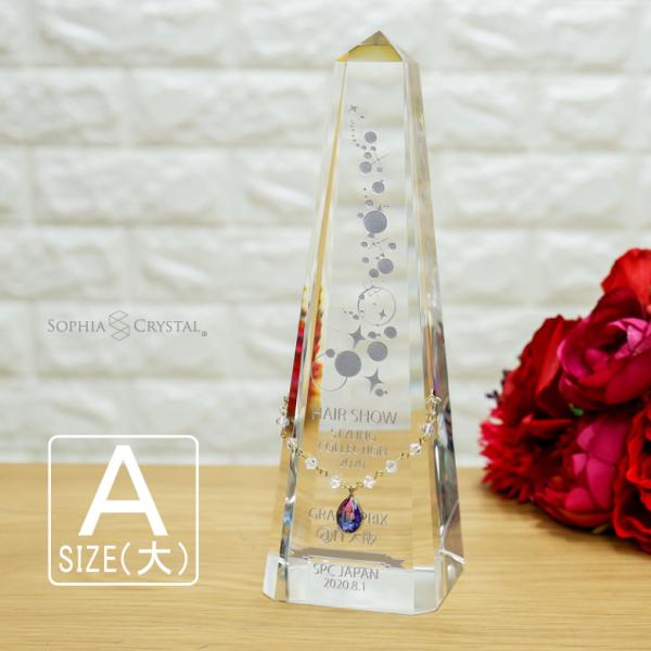 クリスタル ジュエリー トロフィー CR-30A-jw(大)  名入れ ミスコン ネイル コンテスト...