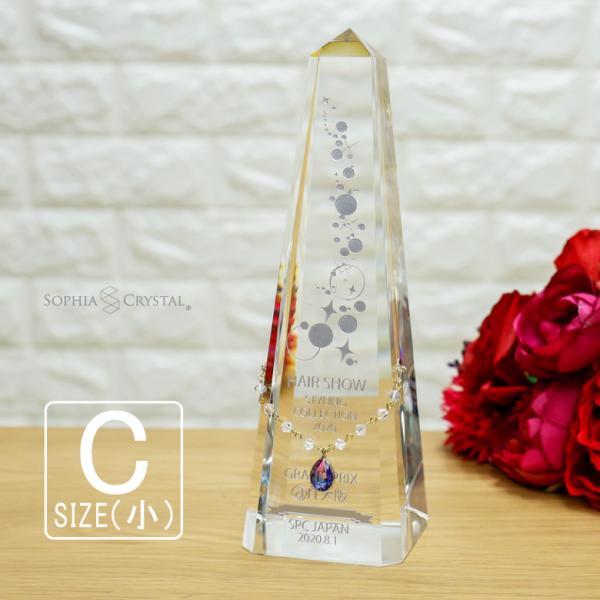 クリスタル ジュエリー トロフィー CR-30C-jw(小)  名入れ ミスコン ネイル コンテスト...