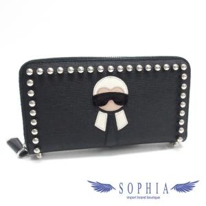 FENDI(フェンディ) バグズアイ モンスター ラウンドファスナー長財布