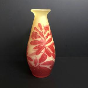 アンティーク エミール・ガレ Emile Galle 湖水風景文 花瓶 高さ29cm