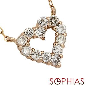 ダイヤモンド ネックレス 0.2カラット 12粒 0.2ct K18 ピンクゴールド ハート ペンダント 38-53949 送料無料｜sophias