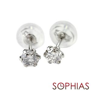 プラチナ ダイヤモンド ピアス 0.1カラット PT 0.1ct 0.05ct ×2 スタッドピアス 43-344744｜sophias