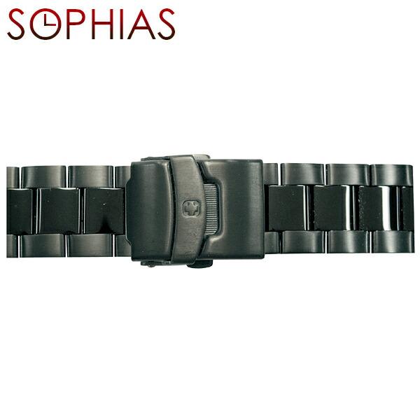 スイスミリタリー 純正 腕時計 替えベルト エレガントクロノ ブラック メタルベルト 22mm幅