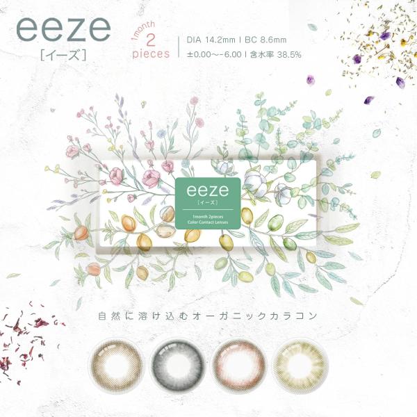 eeze カラコン 1ヶ月 マンスリー 2枚 度あり 度なし 14.2 BC8.6 フチあり フチな...