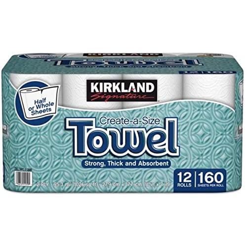 KIRKLAND カークランド シグネチャー ロールタオル(ペーパータオル) 2枚重ね 160カット...