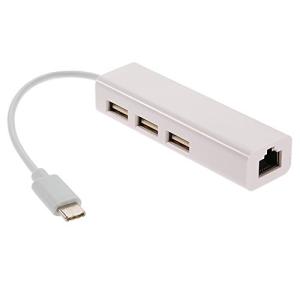 CY USB 3.1 Type C USB-C 複数の3ポートハブ イーサネットネットワークLANアダプター付きの商品画像