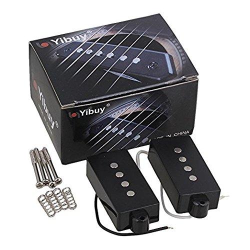 Yibuy ブラック 4弦 Noiseless ピックアップ プレシジョンース用