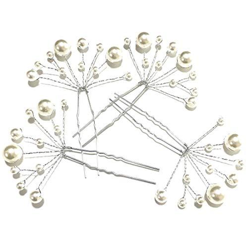 K&amp;R ヘアピン パール 結婚式 卒業式 入学式 髪飾り ヘッドドレス 和装 アレンジ (ワイヤー ...