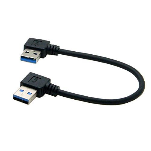 USB 3.0タイプAオス90度左Angled to USB 3.0?Aタイプ右角度付き拡張子ケーブ...