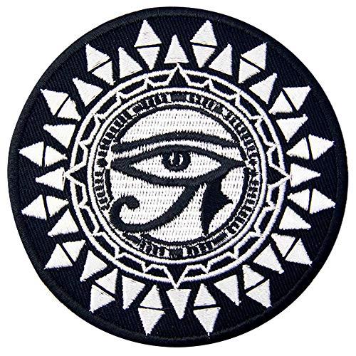 ホルスと太陽の目刺繍入りアイロン貼り付け/縫い付けワッペン