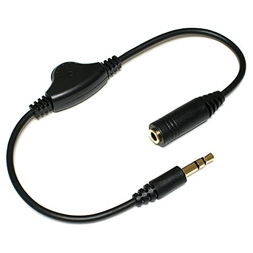 クラムワークス 3.5mm ヘッドホン 音量調節 延長 ケーブル 28cm 【ダイヤル式 音量調整】...