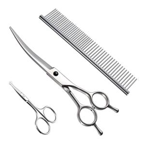 7インチ トリミングシザー 下向き＆上向き兼用 丸い先端 曲がった刃