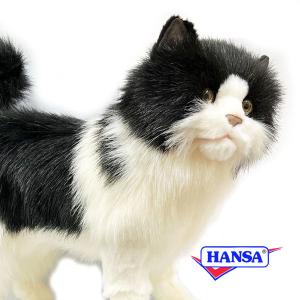 HANSA ハンサ ぬいぐるみ 4221 白黒ネコ 猫 ネコ シロクロネコ リアル 動物｜soprano