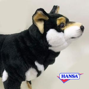 ポイント10倍 期間限定 HANSA ハンサ ぬいぐるみ 7242 黒柴 犬 イヌ リアル 動物｜soprano