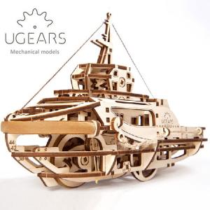 【無料ラッピングサービス有り】 Ugears ユーギアーズ 木製組立立体パズル タグボート ウッドパズル 3D 工作キット