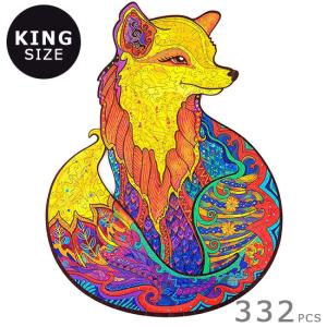 UNIDRAGON ユニドラゴン 木製パズル 魅惑的なキツネ キングサイズ 31×40cm 332ピース アリューアリングフォックス