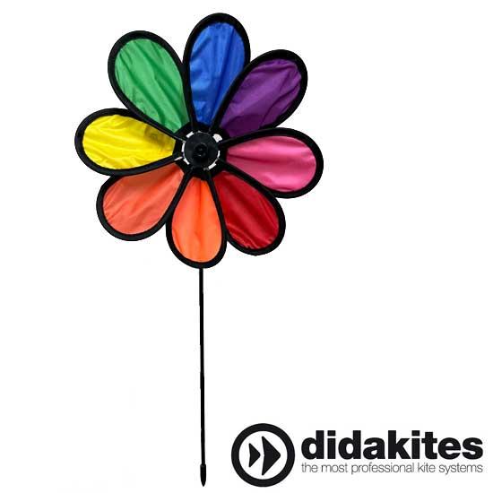 Didakites ウインドミル レインボーフラワー 虹色 花びら ウインドスピナー 風車 かざぐる...