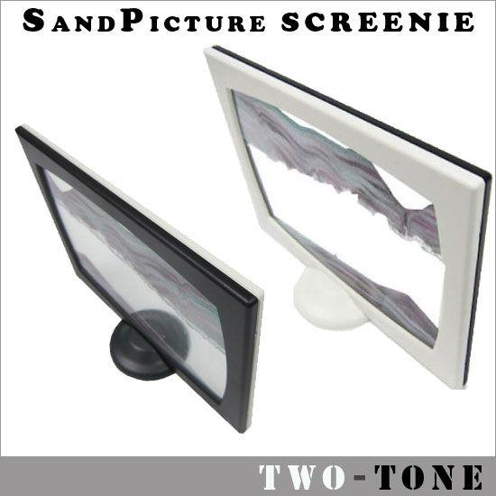 サンドピクチャー スクリーニ ツートン ブラック＆ホワイト 11×16×6cm KB collect...