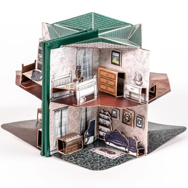 豆本ドールハウス 手作りキット 赤毛のアンのおうち 93ピース W35×H56×D14mm グリーン...
