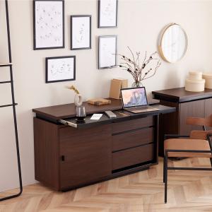 リビングボード 白 黒 茶 120cm サイド...の詳細画像1