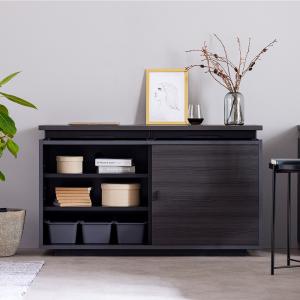 リビングボード 白 黒 茶 120cm サイド...の詳細画像2