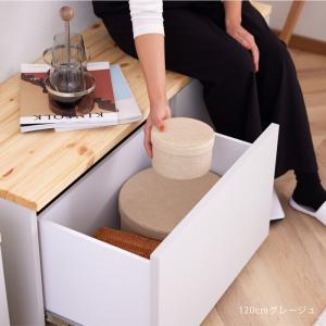 ベンチ収納 120cm 国産 完成品 ダイニン...の詳細画像3