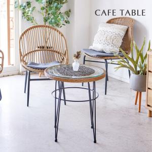 アジアン家具 サイドテーブル おしゃれ ガラス バナナリーフ T145AT