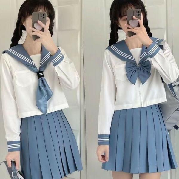 JK 制服 レディース セーラー服 女の子 長袖 / 半袖セット 春夏秋 学生服 2 点 / 3 点...