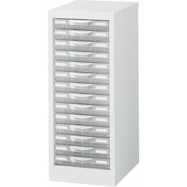 日本製   A4判デスクサイド床置型整理ケース プラスチック引出し ホワイト 生興 W277×D40...