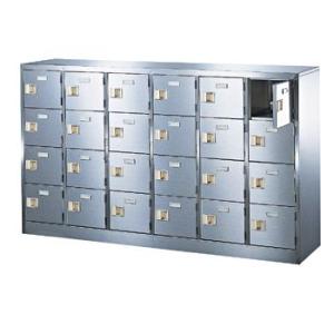ステンレス シューズボックス扉付きタイプ(中棚なし) 24人用 鍵付三島精器 BST-SUS6-4WK