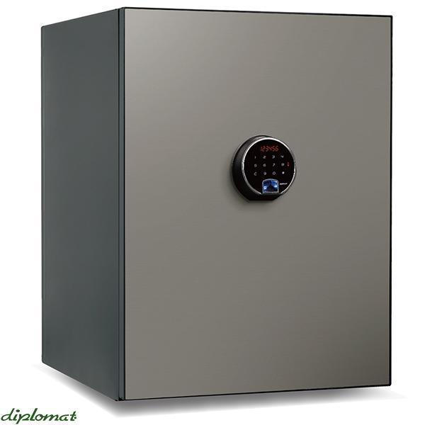 開梱設置別途 指紋認証+テンキー式 耐火金庫 メタリックシルバー BY700 タッチパネル 防犯 貴...