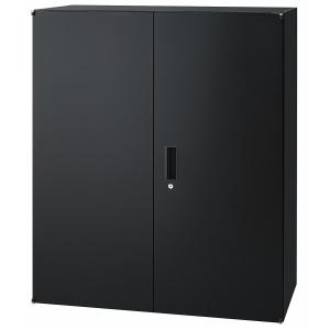 日本製 ブラック 書庫 スチール製 両開き キャビネット 上置 観音開き 