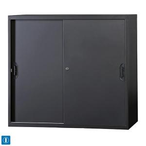 日本製 ブラック 書庫 スチール製 両開き キャビネット 観音開き 上置