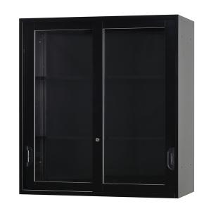 書庫 ガラス戸 スチール製 W880×D400×H1790mm 鍵付き キャビネット