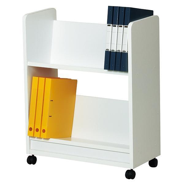 ファイルワゴン 2段 キャスター付き 大容量 デスクキャビネット サイドワゴン インワゴン 木製 オ...