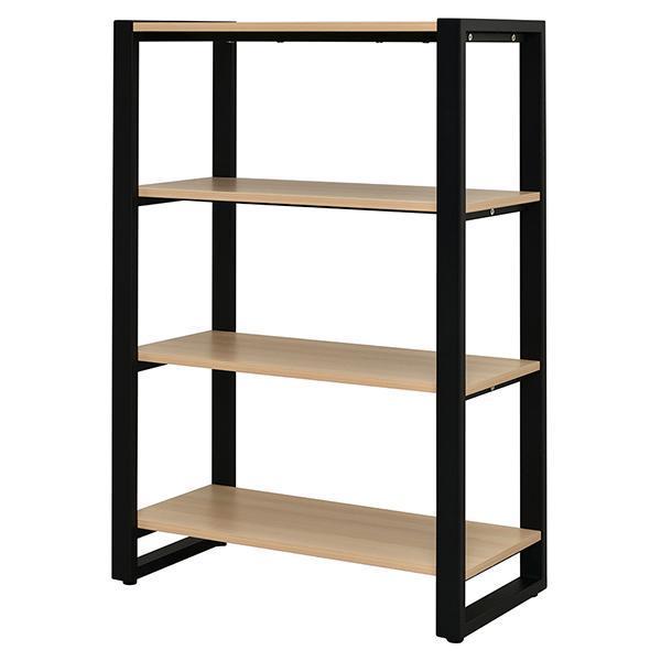 リスム シェルフ 3段 W800×D400×H1167 ナチュラル×ブラック シェルビング ラック ...