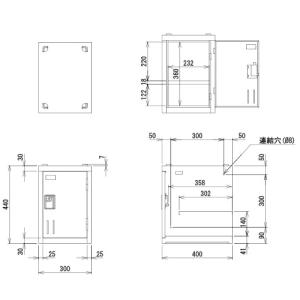 南京錠ロッカー 1人用 連結 W300×D40...の詳細画像3
