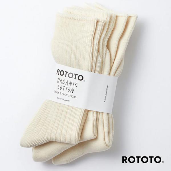 ロトト クルーソックス メンズ レディース RoToTo ORGANIC DAILY 3PACK C...