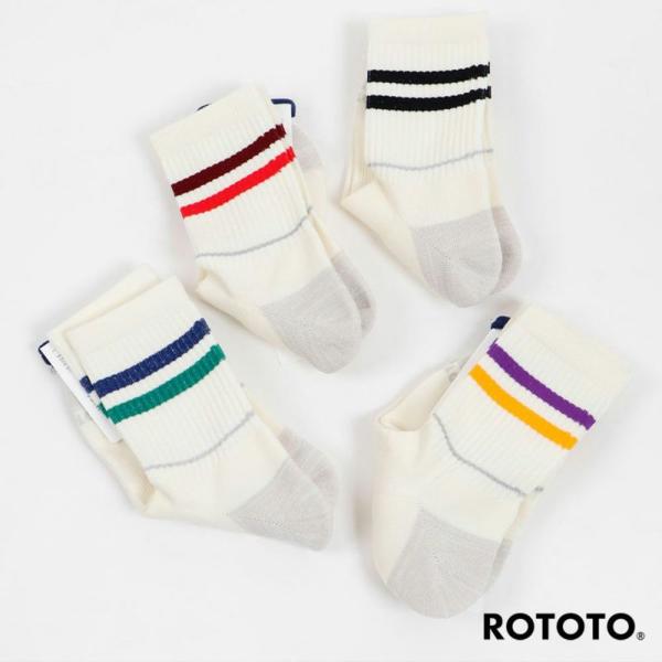 ロトト クルーソックス メンズ レディース RoToTo ALLROUNDER ”2 STRIPE ...