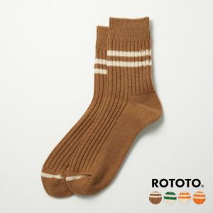 ロトト クルーソックス メンズ レディース RoToTo MERINO LAMBS WOOL STRIPE SOCKS メリノ ラムウール ストライプソックス R1489 正規取扱品の商品画像