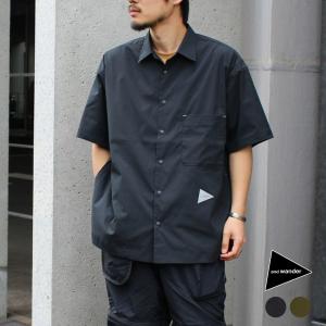 アンドワンダー シャツ 半袖 メンズ and wander uv cut stretch SS shirt UVカット ストレッチ ショートスリーブ シャツ 5744183158 正規取扱品｜sora-onlinestore