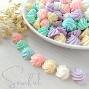 デコパーツ パステルカラーのホイップチョコ 10個 D-0015｜sorafulkids