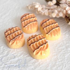 デコパーツ チョコレートソースがけクッキー 4...の詳細画像3