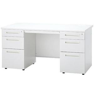 3段+3段 両袖机 幅1400×奥行700×高700 ホワイト/ナチュラル/ダークブラウン オフィスデスク オフィス家具 事務机 デスク 机 ワークデスク 作業机