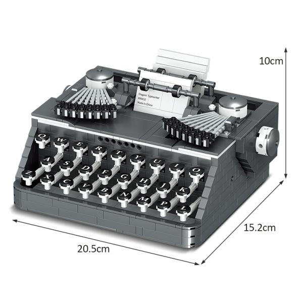 子供 ミニ レトロ タイプライター 1136ピース ビルディングブロック キット DIY キーボード...