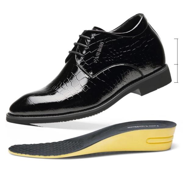 Patent Leather Men Formal Elevator Shoes Wedding B...