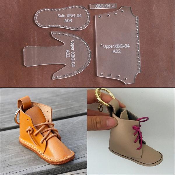 手作り 革 クラフト バッグ テンプレート 小さな靴 形 クラフト紙 アクリル ペンダント