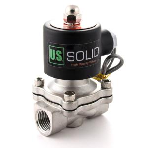 U.S. Solid 24V DC 1/2 ステンレス鋼電磁弁 直動式 圧縮空気 水 水空気